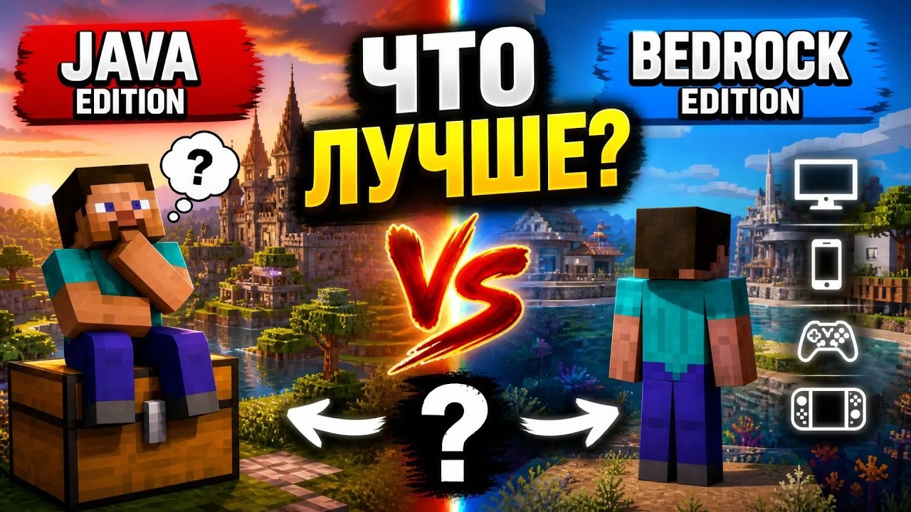 Minecraft Bedrock VS Java/ Что лучше??? Разбор. #minecraft #майнкрафт #рассуждения смотреть онлайн