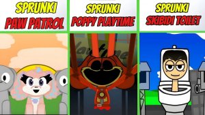 Sprunki Щенячий Патруль VS Sprunki Poppy Playtime VS Sprunki Скибиди Туалеты