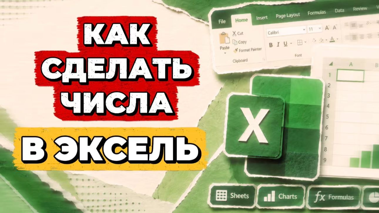 Как сделать числа в эксель?