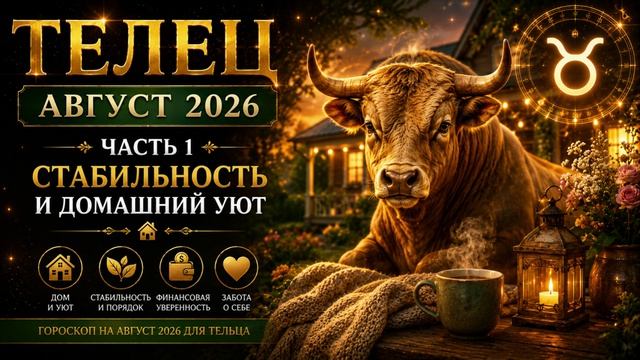 Телец на август 2026. Часть 1 — Стабильность и домашний уют