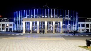 Вокзал станции Петропавловск вечером