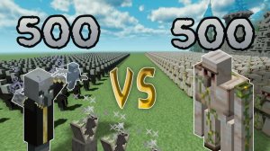 500 Воскрешающих против 500 Железных големов ｜ Майнкрафт
