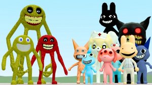 Новые аномалии в игре Roblox Animal Hospital против стилизованных смайликов из Roblox Innyume в Garr