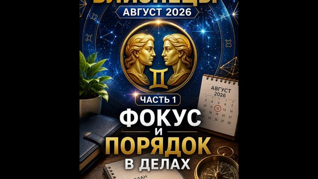 Близнецы на август 2026. Часть 1 — Фокус и порядок в делах
