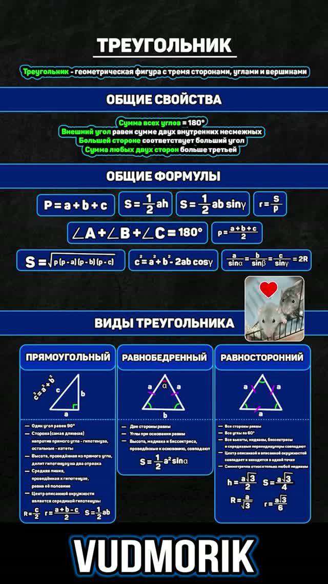 Треугольник. Свойства и формулы #24