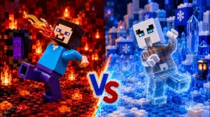 100 дней в ЖАРКОЙ тюрьме против ХОЛОДНОЙ! LEGO Minecraft Challenge