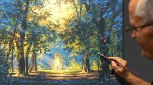 «Прогулка в парке» мастер класс. Акрил. Художник-композитор Юшкевич Виктор Н.