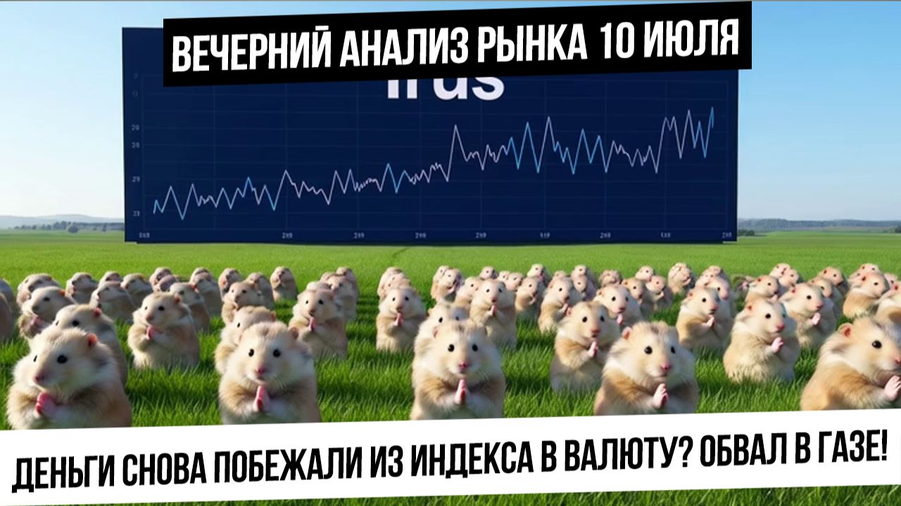 Вечерний анализ рынка 10 июля.Инвесторы снова бегут в валюту из индекса? Обвал в газе! Металлы! смотреть онлайн