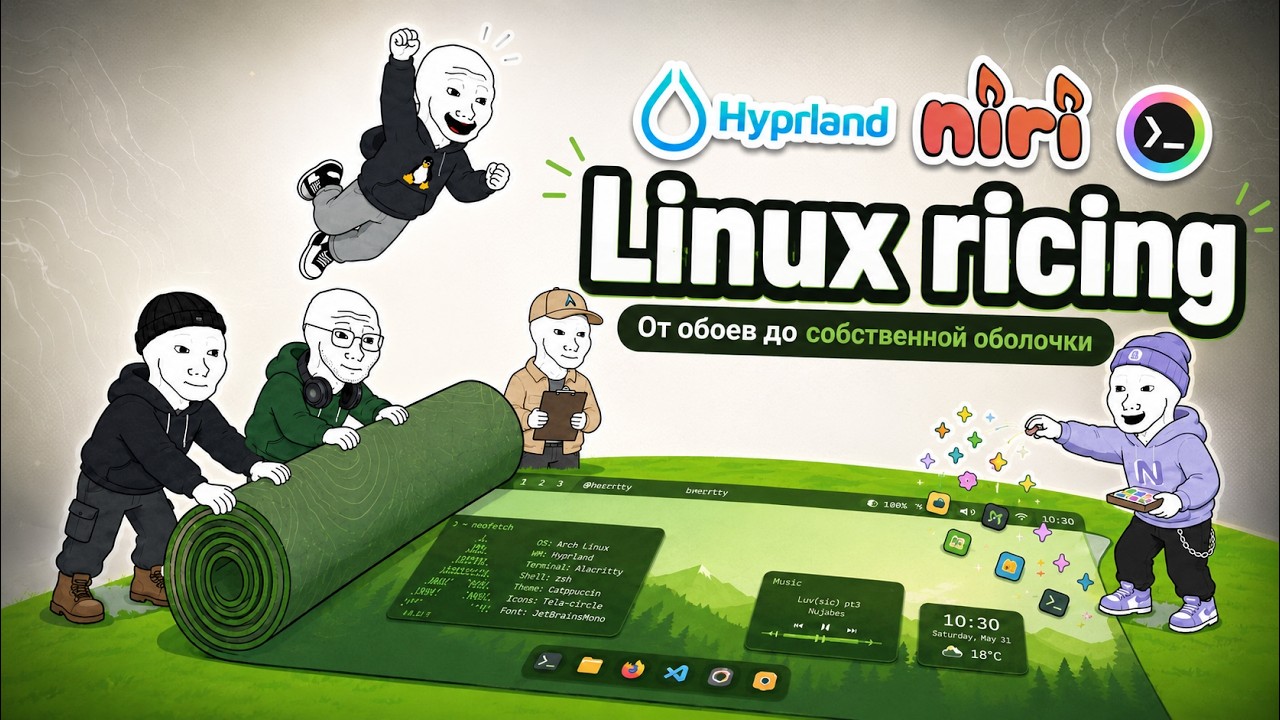 Ты не представляешь, насколько можно изменить рабочий стол — Linux Ricing смотреть онлайн