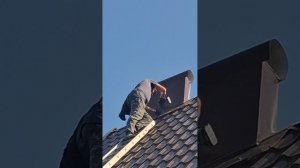 1000063723.mp4 (Собака смотрит на устройство приточно-вытяжной вентиляции на кровле дома А-фрейм)