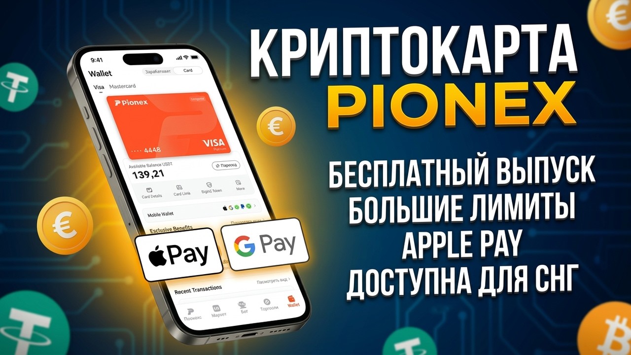 Как открыть крипто карту Pionex за 5 минут? Бесплатная виртуальная карта зарубежного банка смотреть онлайн