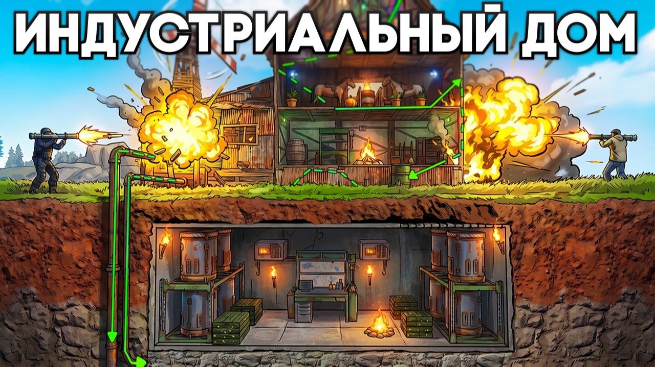 1440р60 МОЙ УМНЫЙ ИНДУСТРИАЛЬНЫЙ ДОМ и ГЕНИАЛЬНАЯ СТРАТЕГИЯ ПЕРЕХВАТОВ ЛУТА в Раст Rust смотреть онлайн