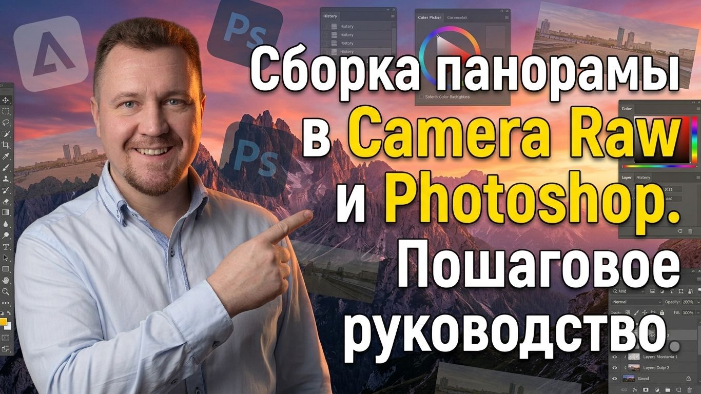 Сборка панорамы в Camera Raw и Photoshop. Пошаговое руководство смотреть онлайн