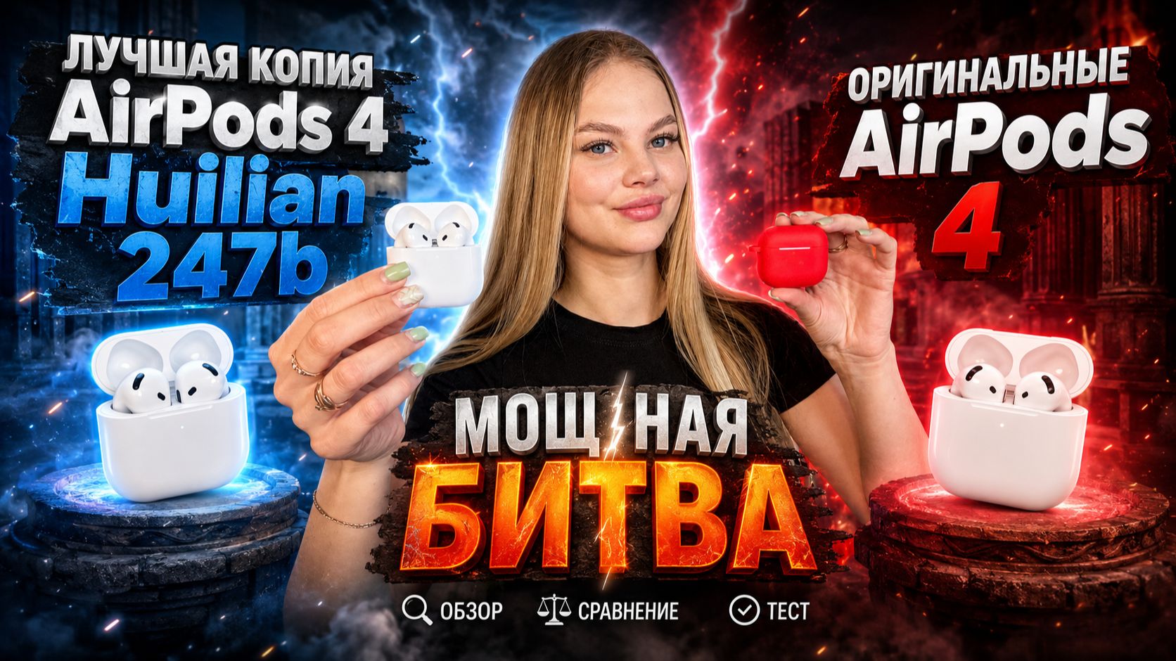 AirPods 4 Huilian 247 Vs Оригинальные AirPods 4 Вся правда про Китайские наушники!