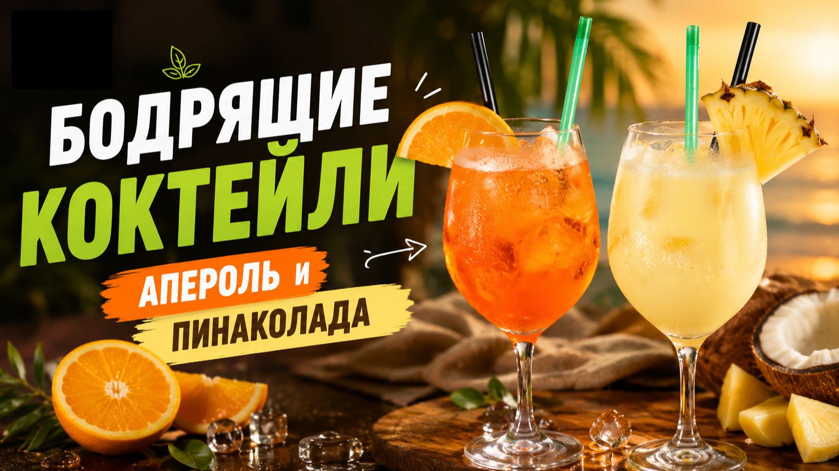 Бодрящие коктейли: Апероль и Пина Колада | Готовим дома