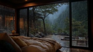 УЮТНЫЙ ДОЖДЬ ЗА ОКНОМ СПАЛЬНИ ДЛЯ БЫСТРОГО ЗАСЫПАНИЯ 🌧️ ШУМ ДОЖДЯ И НОЧНОЙ