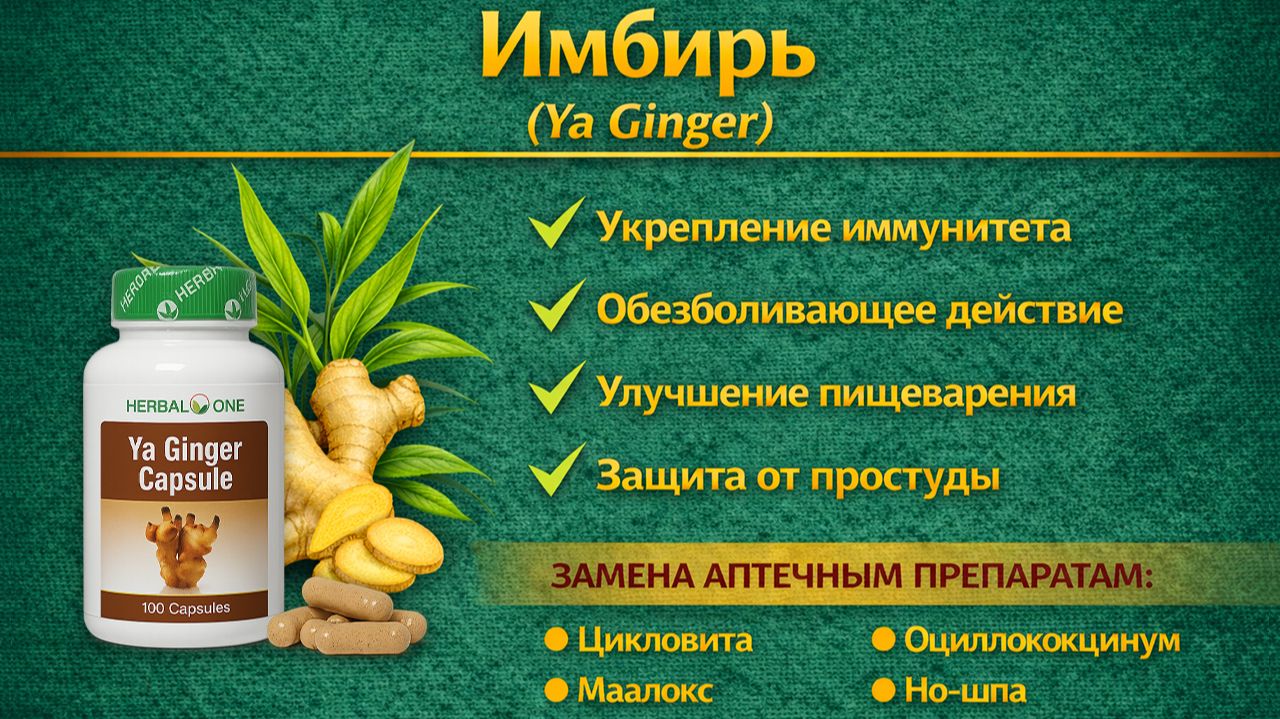 Имбирь (Ya Ginger) капсулы