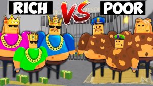 ТАЙНАЯ СЕМЕЙНАЯ битва бедной и БОГАТОЙ семейки Барри в игре Prison Run (Страшный Обби) - Roblox