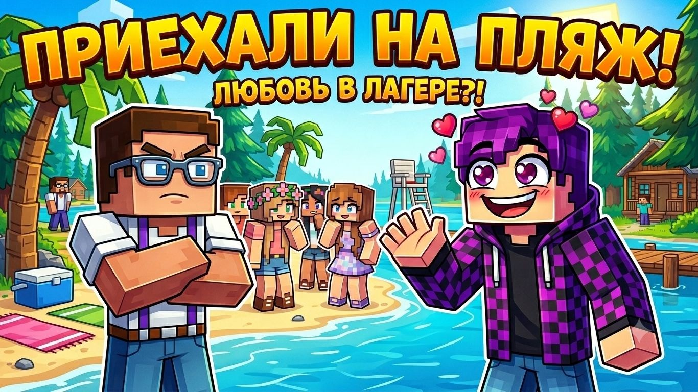 ПОПАЛИ НА ПЛЯЖ В ЛАГЕРЕ I ДЕТИ В МАЙНКРАФТ МУЛЬТИК 67 ТРОЛЛИНГ РЕБЁНОК MINECRAFT ПРИКОЛЫ ЛАГЕРЬ #2