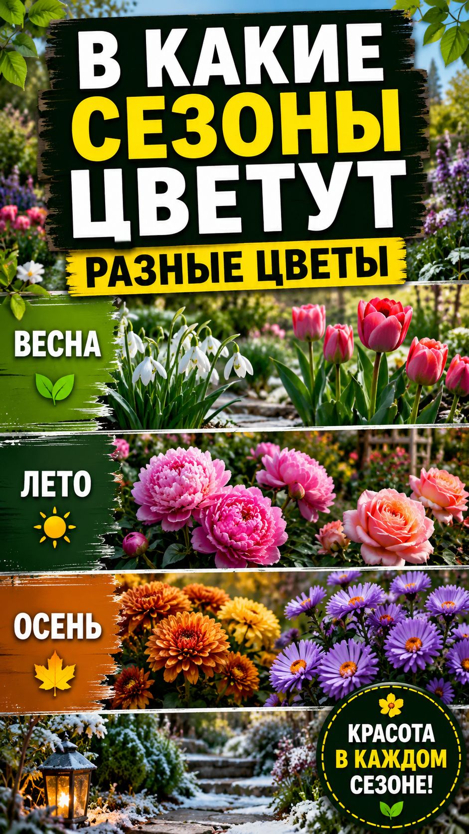 В какие сезоны цветут разные цветы