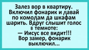 Залез вор в квартиру. Включил фонарик и давай по шкафам шарить.... | Анекдоты смешные | Юмор