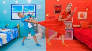 Влад и Горячий против Холодного: челендж с мамой 🌡️🔥❄️