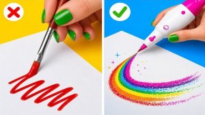 Классные хитрости для искусства 🎨🔥 Легкие техники рисования, которые ВАМ ОБЯЗАНО попробовать