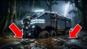 Застрявший экспедиционный грузовик 8x8 против амазонских крокодилов: эпическое выживание в глубоком