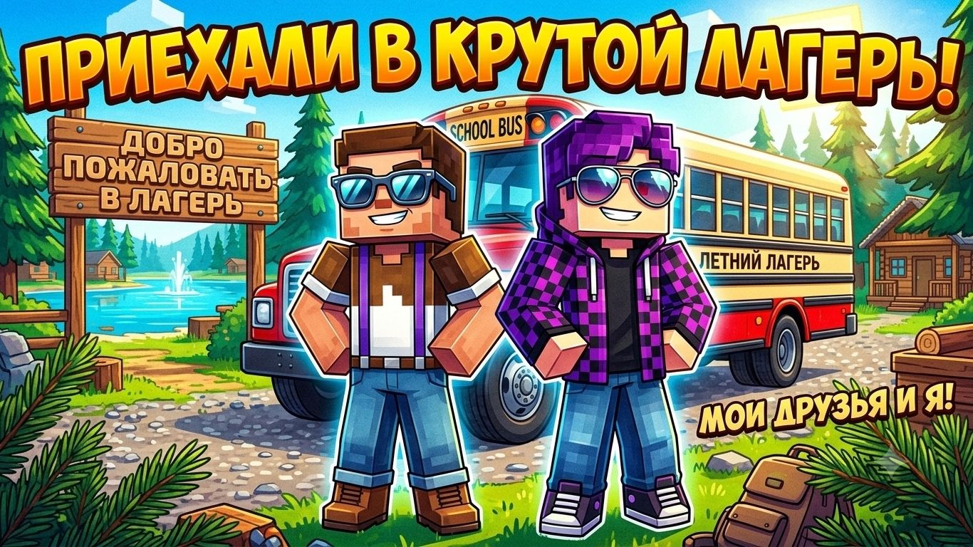 ПРИЕХАЛИ В ЛАГЕРЬ I ДЕТИ В МАЙНКРАФТ МУЛЬТИК 67 ТРОЛЛИНГ РЕБЁНОК MINECRAFT ПРИКОЛЫ ЛАГЕРЬ #1