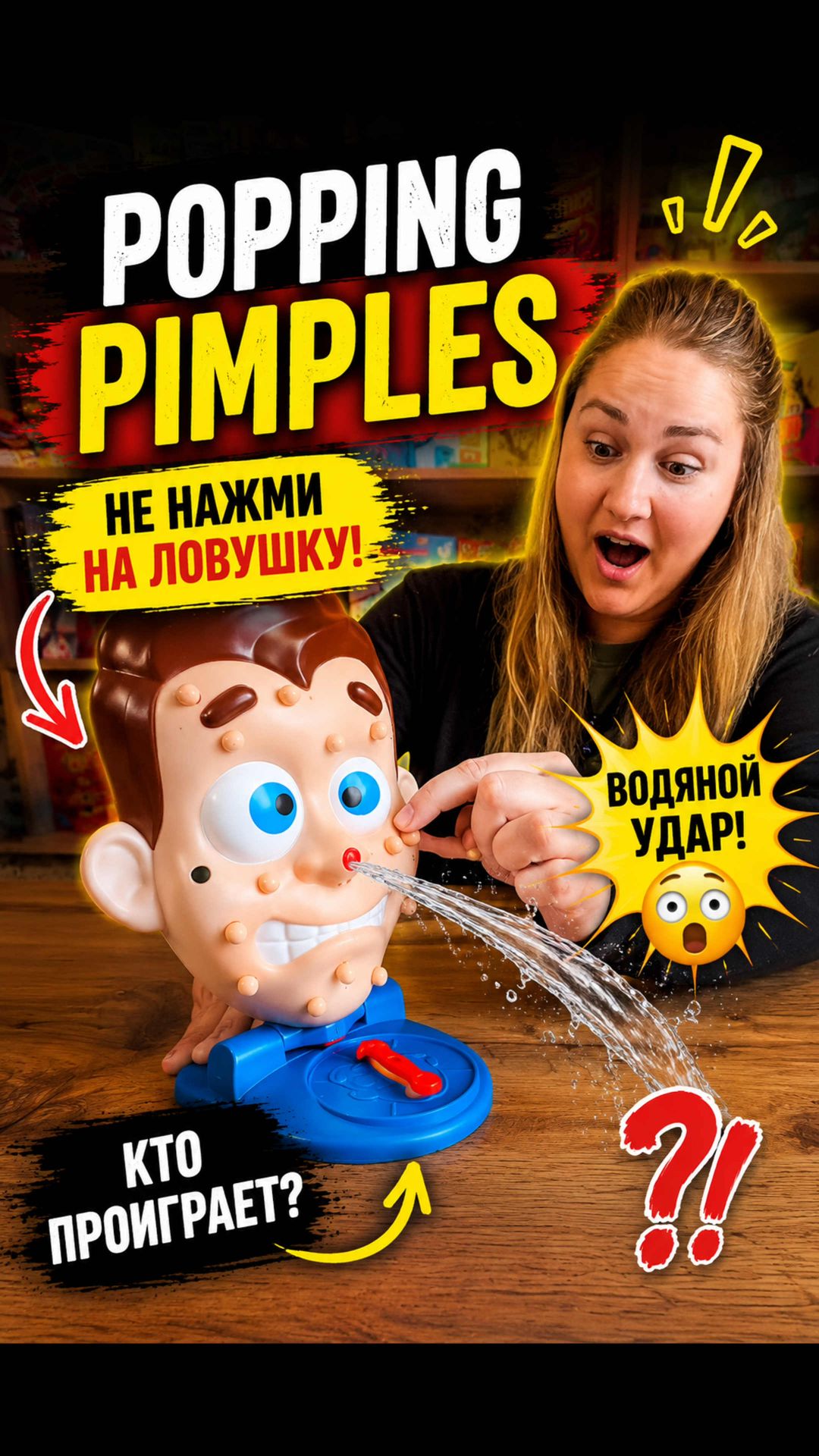 НЕ ТРОГАЙ ЭТОТ ПРЫЩ 😱💦#dzenhobby #shorts #challenge #funnygame #emotional #boardgame #reaction