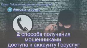 2 способа получения мошенниками доступа к аккаунту Госуслуг