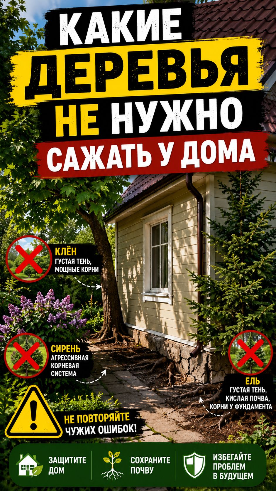 Какие деревья не нужно сажать у дома
