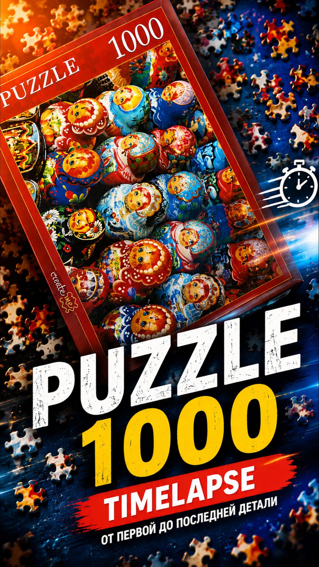 1000 деталей 🧩 Матрёшки #shorts #puzzle #puzzletime #jigsawpuzzle #relax #antistress #dzenhobby