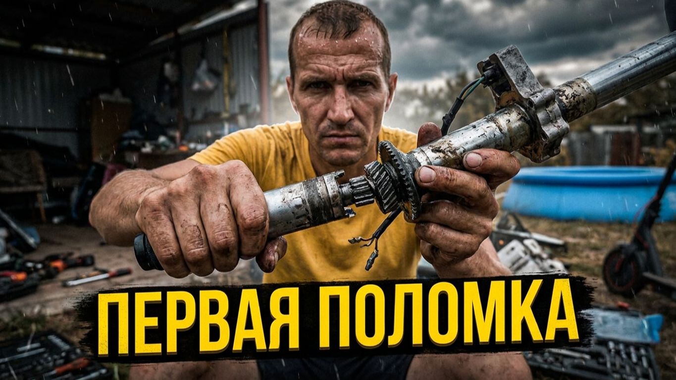 Первая поломка на электровело,испытали бассейн