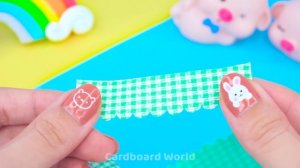 Миниатюрный домик своими руками ❤️ Милый розовый картонный домик Hello Kitty с четырьмя комната
