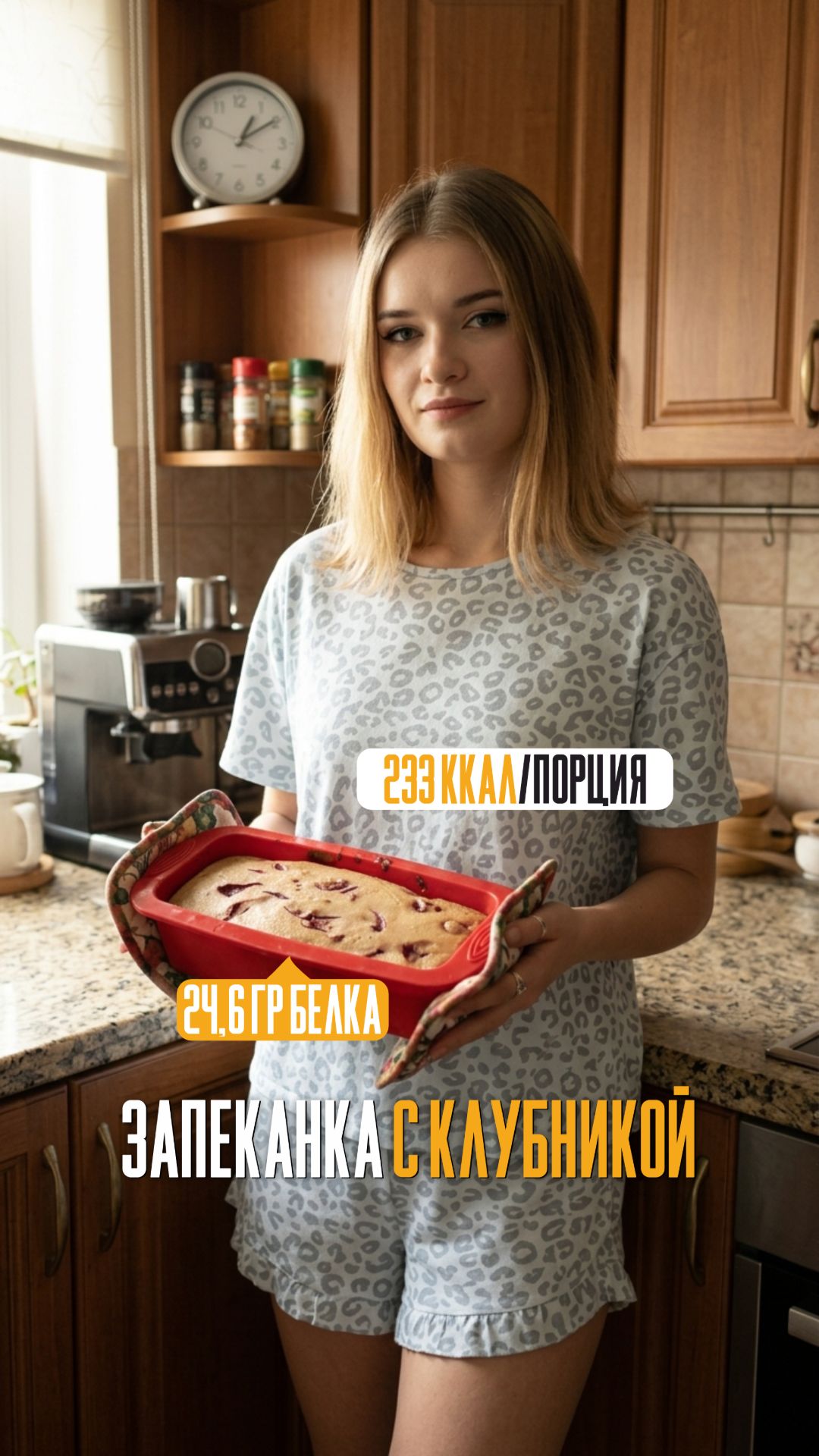 Запеканка клубника-шоколад