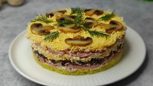 Салат с ВЕТЧИНОЙ и жареными ШАМПИНЬОНАМИ! ВСЕ ищут этот РЕЦЕПТ!