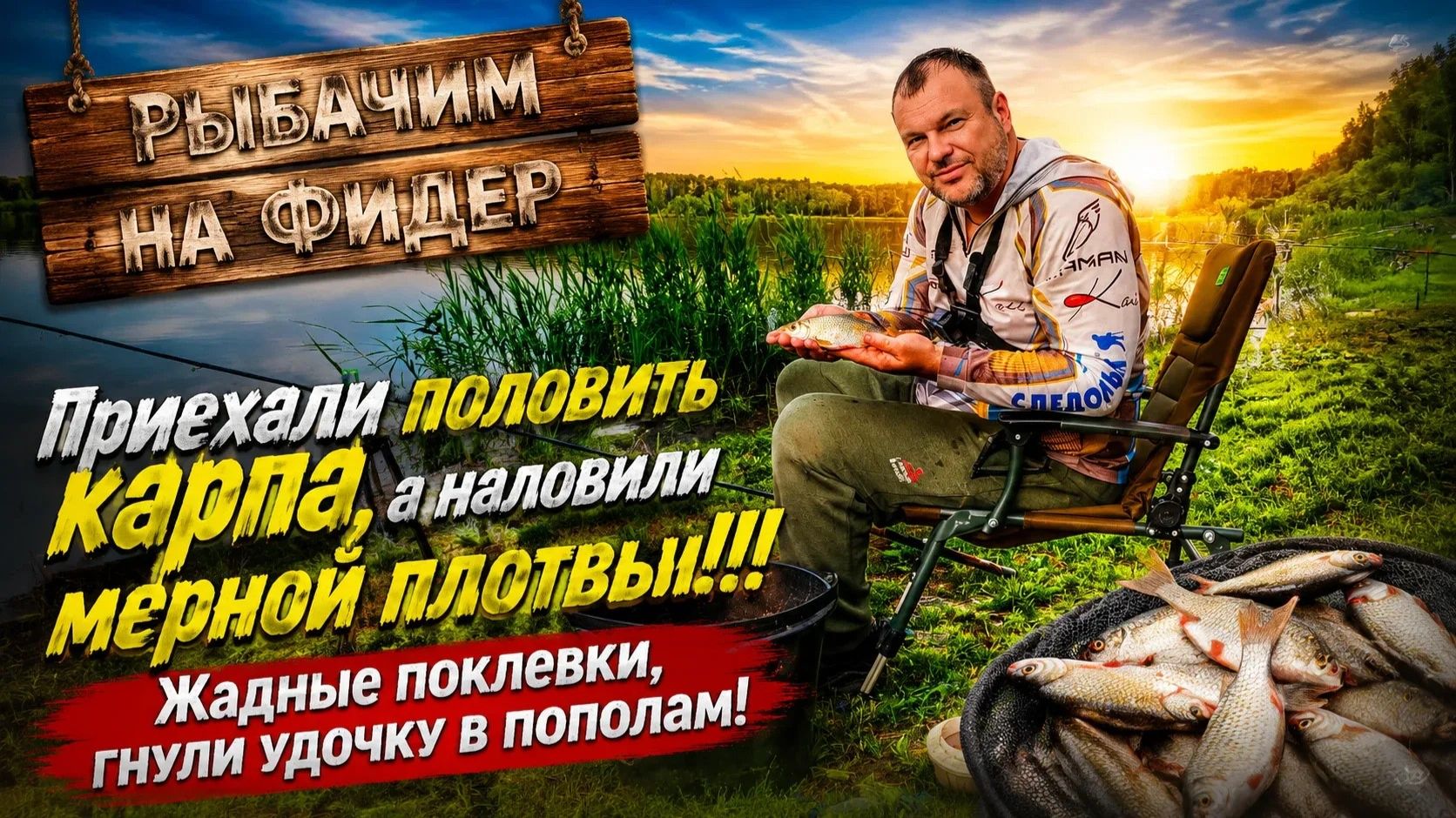 Шикарные поклевки плотвы! Ловим карпа и плотву! смотреть онлайн