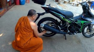 Blessing my new motorbike by our Head Monk in Thailand. Vlog No 147