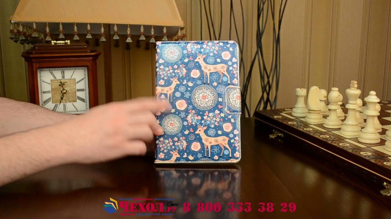 Чехол-обложка с безумно красивым расписным рисунком Оленя в цветах для планшета ipad mini 4 кожаный смотреть онлайн