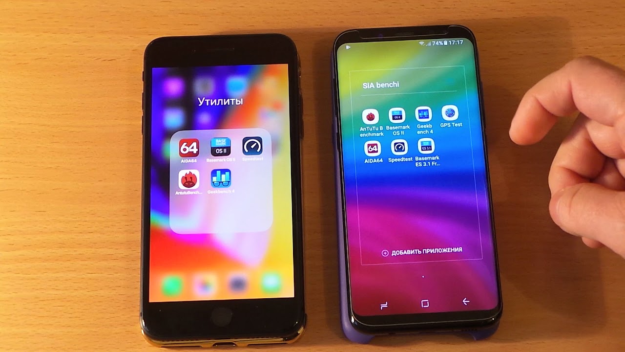 -sia- Обзор SAMSUNG S8+ - IPHONE 8+ крези -СиА- тест!!))) смотреть онлайн
