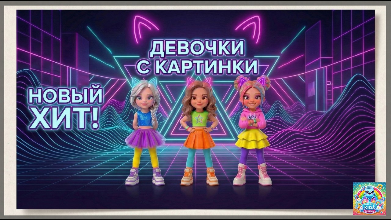 Девочки с картинки | Танцевальный хит | Премьера | Детские песни для девочек | А на щёчках блёстки смотреть онлайн