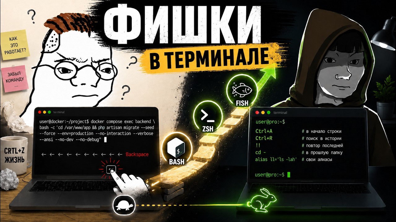 Терминал в Linux умеет больше, чем ты думаешь | bash, zsh, fish смотреть онлайн