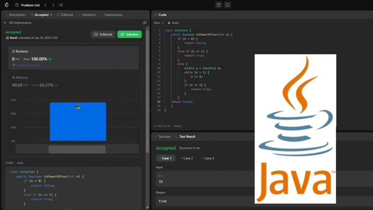 Leetcode Java на русском: 342 Power of Four (Математика) смотреть онлайн