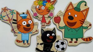 КОРЖИК КАРАМЕЛЬКА И КОМПОТ - ТРИ КОТА - СОБИРАЕМ ДЕРЕВЯННЫЕ MAXI