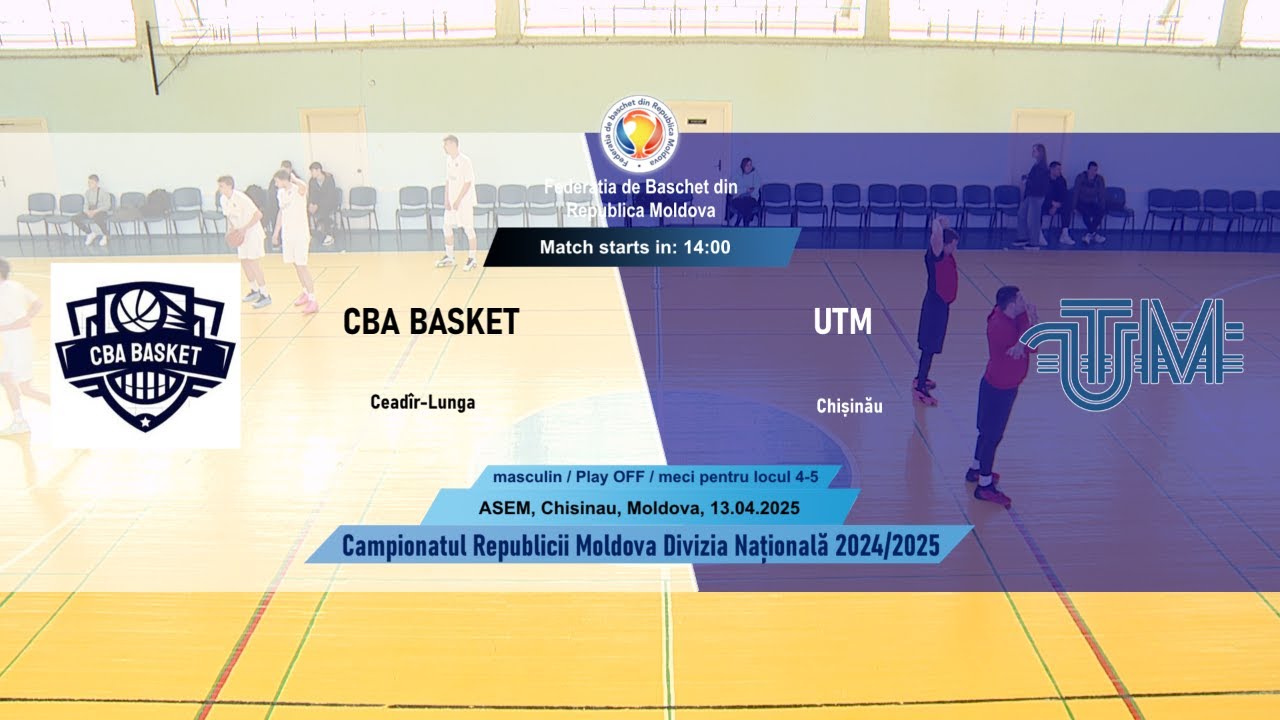 CBA BASKET - UTM, Play-off (masculin) 4-5, счёт в серии 1-0, 13.04.2025 смотреть онлайн