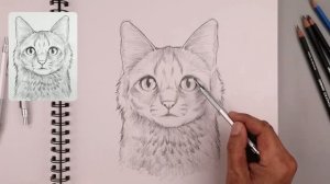 Как нарисовать профессионально кошку карандашом