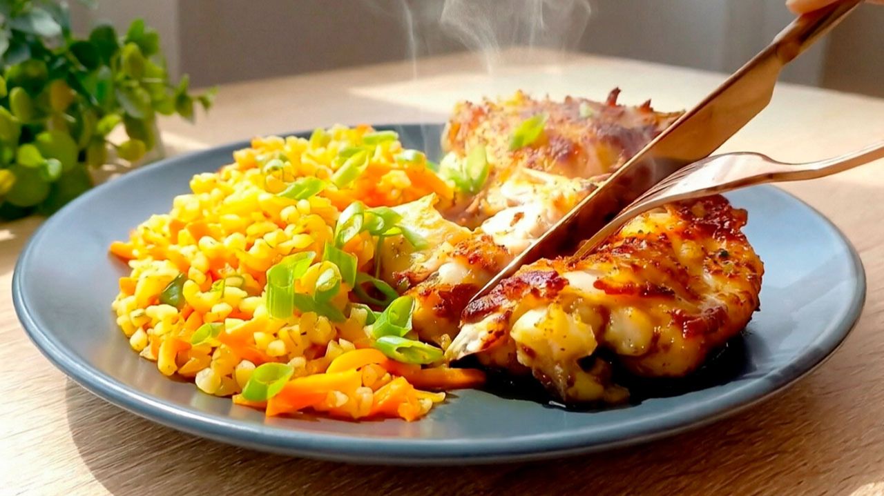 Идеальный ужин ! Сочная курица с булгуром в одной сковороде! Быстро и сытно за 30 минут