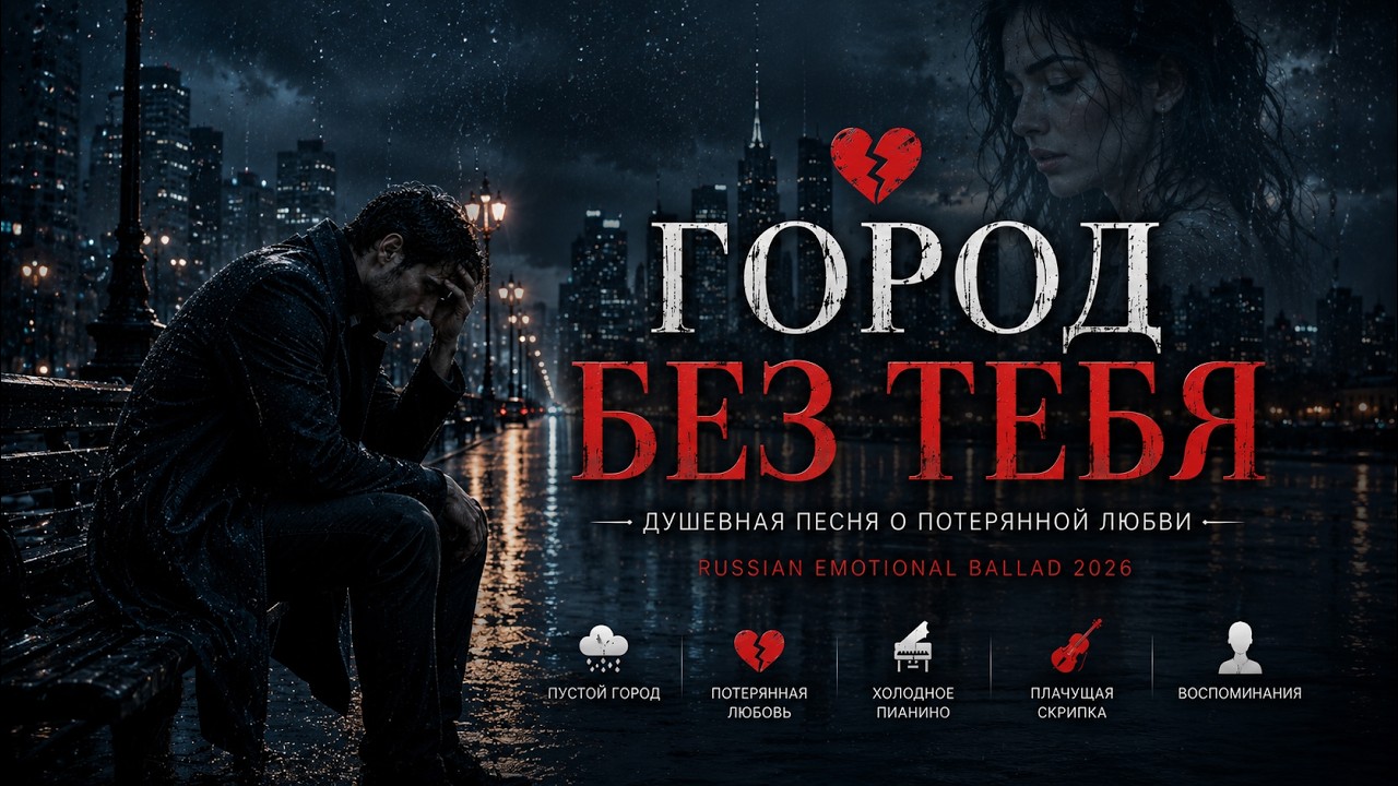 Город без тебя 🌧️ | Russian Emotional Ballad | Уникальный Вокал 2026 смотреть онлайн