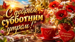С добрым субботним утром! Красивая музыкальная открытка с анимацией и пожеланиями